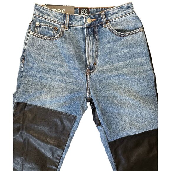 Urban Outfitter BDG Y2k, Retro, Goth Mom High Waisted Patched Color Block Sz: 25 - Picture 3 of 8